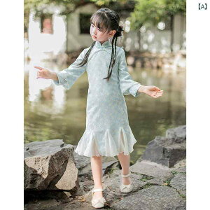 チャイナ ドレス かわいい 子供服 女の子 プリンセス チャイナ風 ドレス ファッション オールシーズン フィッシュ テール スカート