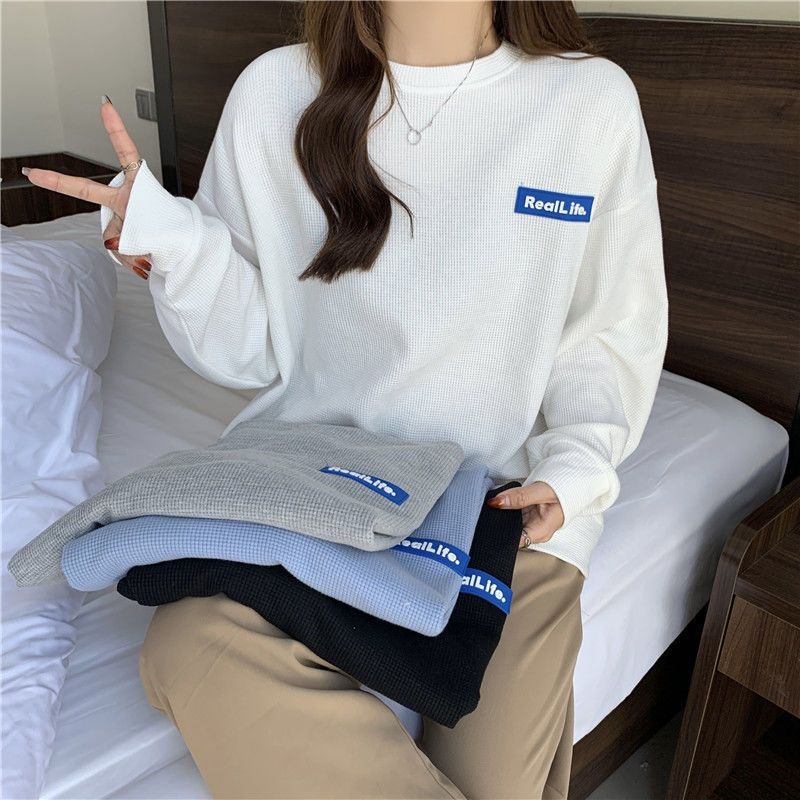 Rakuten - トレーナー レディース トップス ロゴ 長袖 ロゴ ロング オーバー 着瘦せ 体型カバー 大きいサイズ 面白い 可愛い 大人 ゆったり オシャレ カジュアル ファッション オフィス 通勤 デート 外遊び 日常 プルオーバー 春秋冬Tシャツ