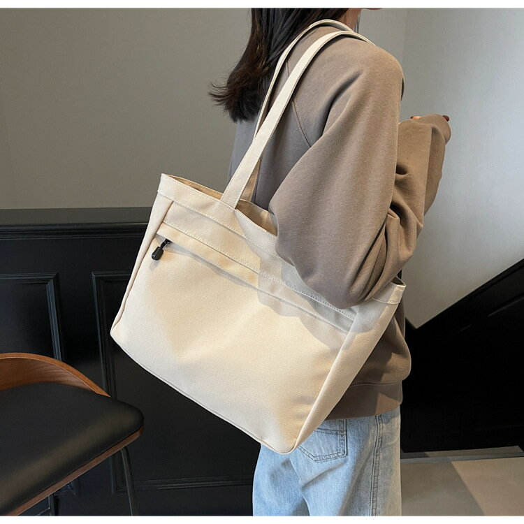 420円OFFクーポン配布中！【大容量＆軽量】キャンバストートバッグ レディース 2WAY 手提げ 肩掛け A4対応 通勤 通学 マザーズバッグ シンプル 無地 おしゃれ 大きめ エコバッグ 旅行 軽い