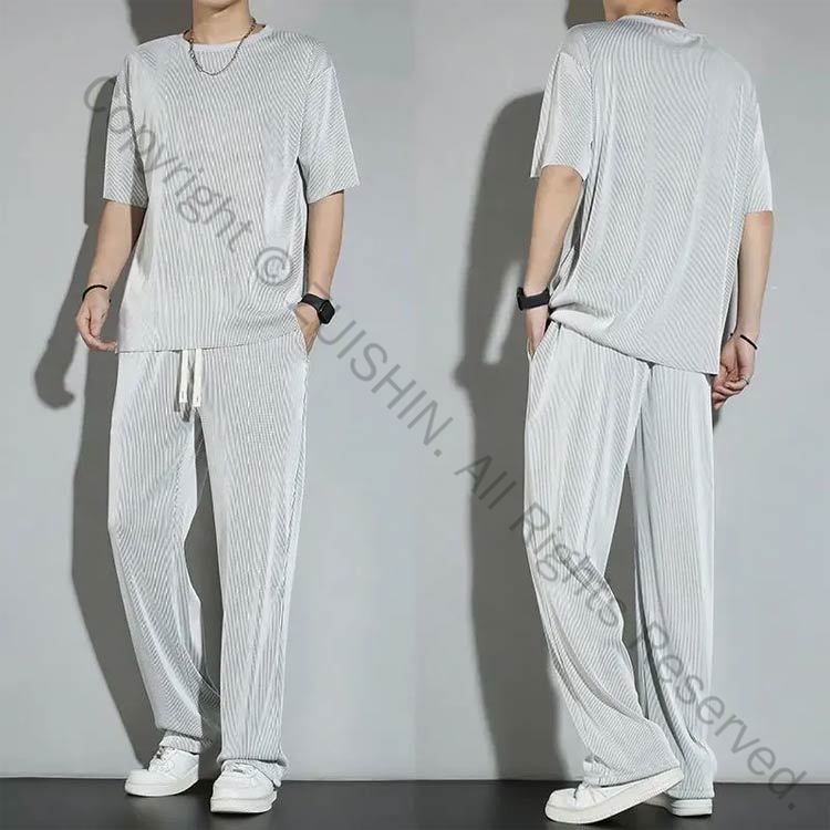 セットアップ メンズ 半袖 ジャージ スウェット 上下セット 接触冷感 薄手 涼しい 夏 部屋着 ひんやり ルームウェア ゆったり 無地 Tシャツ ロングパンツ 2点セット 柔らかい スポーツ 運動着 アウトドア 大きいサイズ カジュアル おしゃれ 春 夏 夏服 快適素材で軽量通気性