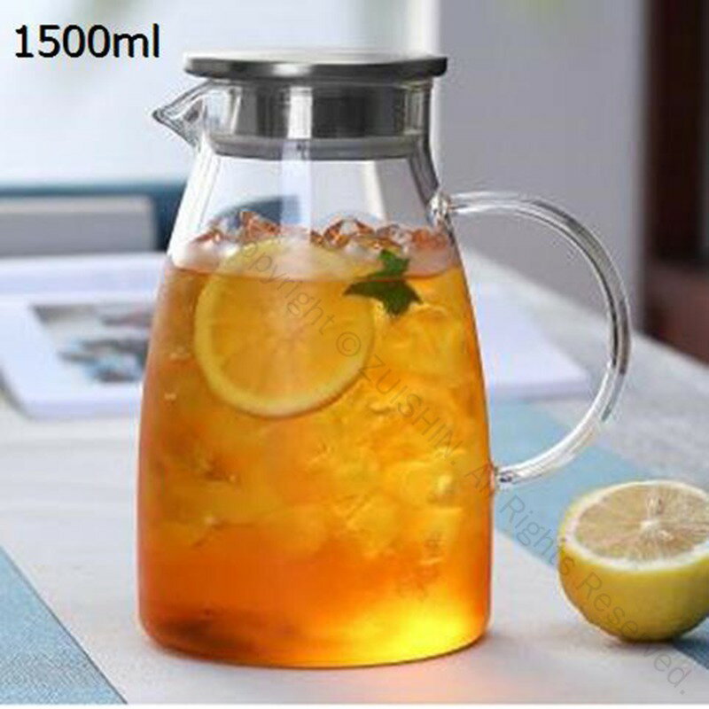 ティーポット 耐熱ガラス 冷水筒 ティーカップ 透明 直火電気ケトル対応 茶こし 蓋付き 大容量 リーフティポット ガラス製 冷水熱湯OK おしゃれ 業務用 飲食店用 紅茶 コーヒー ミルク お湯用ポット 使いやすいデザイン