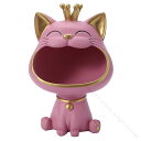 玄関収納 卓上収納入り口のテーブルストレージ 装飾的なボウル付き動物のかわいいラッキー猫彫像リングホルダージュエリー料理キャンディーボウルオーガナイザー 収納便利な多機能インテリア飾り