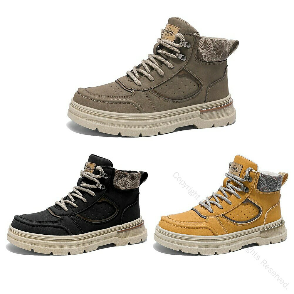 バイクシューズ メンズ 厚底 バイクブーツ ライディングシューズ ハイトップ プロテクトシューズ ライダーブーツ ワークブーツ アウトドア おしゃれ 滑り止め 耐磨耗性 バイク用品 24.5cm 〜 27.0cm 安全性と快適さを重視した高性能ライディングシューズ(2)