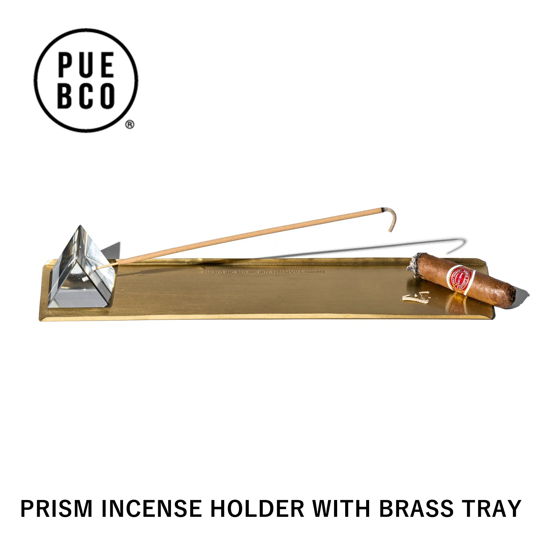 \BLACK FRIDAY ポイント2倍/PUEBCO PRISM INCENSE HOLDER WITH BRASS TRAY インセンスホルダー 真鍮 ブラ...