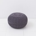 ニットプフ L 50cm KNITTED POUF クッション オットマン / ニュートラルグレー Jasleen Overseas プフ