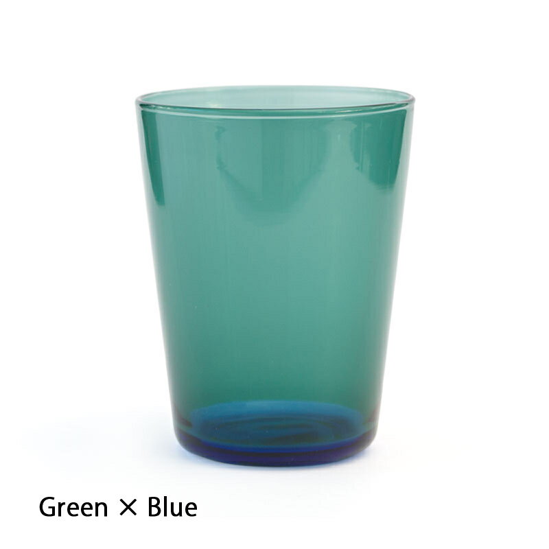 TWO TONE STACKING TUMBLER Green × Blue グリーン × ブルー スタッキング タンブラー 耐熱ガラス コップ