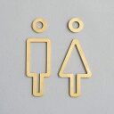 toilet line sign plate brass トイレサイン ブラス 真鍮 ゴールド 建築金物 DIY 店舗 新築 リフォーム リノベーション インテリア L2176