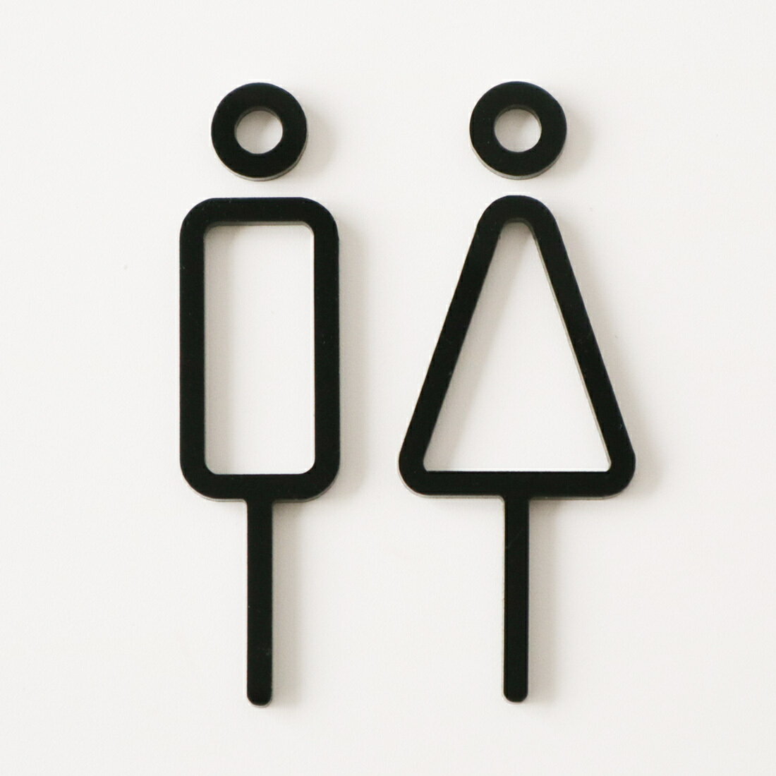 MOHEIM RESTROOM SIGN 2pcs black ブラック トイレサイン ドアサイン プラスチック 新築 新築祝い 店舗 オフィス 備品