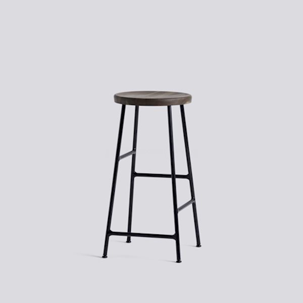 y300~N[|zKi kƋ HAY wC chair ֎q CORNET BAR STOOL LOW SOFT BLACK POWDER COATED STEEL - SMOKED Rlbgo[Xc[