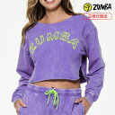 アウトレット ZUMBA ズンバ 正規品 ZUMBA GLOW CROP SWEATSHIRT スウェット PURPLE パープル XSサイズ Sサイズ Mサイズ フィットネスウェア ダンスウェア トレーニングウェア