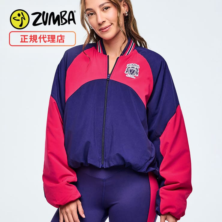 ZUMBA ズンバ 正規品 レディース ジャケット 長袖 アウター ジャンパー エクササイズ フィットネス ジム スポーツ ダンス ヨガ ウェア ズンバウェア ブルー ピンク F3