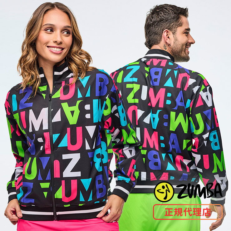 ZUMBA ズンバ 正規品 ウェア ユニセックス トップス ジャケット ロゴ 総柄 エクササイズ フィットネス ..