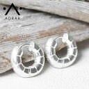 【待望の最新作】≪ADRAR≫ アドラル ぷっくり ライン シルバー フープ ピアス 中折れ ワンタッチ ネイティブジュエリー BRICK Hoops (Silver) レディース ギフト ラッピング