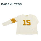 ≪BABE&TESS≫ ベイブ アンド テスシンプル ホワイト・ゴールド　ナンバー　ロングTシャツ long T shirt （White/Gold） 2歳 3歳 子供 キッズ プレゼント ギフト
