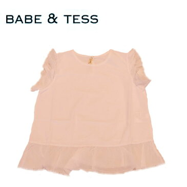≪BABE&TESS≫ ベイブ&テスフリンジフリルそで サーモンピンク カットソー トップス Fringe Tops(Pink)【子供服】【ベビー】【キッズ】【女の子】