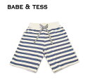 ≪BABE&TESS≫ ベイブ アンド テスボーダー柄 ハーフ ショートパンツ border half short pants(Navy) 2歳 ベビー キッズ プレゼント ギフト ラッピング