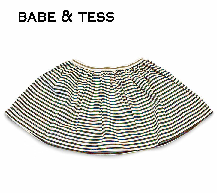 ≪BABE&TESS≫ ベイブ アンド テス子供 ネイビー ボーダー フレア スカート border Skirt　(Navy) 3歳 ベビー キッズ プレゼント ギフト ラッピング