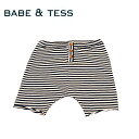 【9ヶ月/1歳/1歳半】≪BABE&TESS≫ ベイブ アンド テスボーダー柄 ハーフ ショートパンツ border half short pants(Navy)【9ヶ月/12ヶ月/18ヶ月】 ベビー キッズ