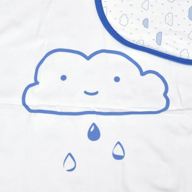≪baby noomie≫ ベビー ヌーミー ブルー 雲 プリント 白 ホワイト ブランケット ひざ掛け おくるみ コットン 綿 お昼寝 タオル ベビーカー 日よけ チャイルドシート 子供 キッズ