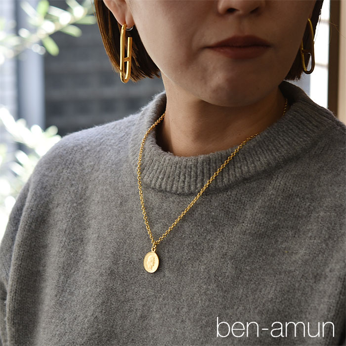 ≪BEN-AMUN≫ ベンアムン 女性 横顔 スイス 硬貨 5フラン コインネックレス ゴールド ネックレス コーティング仕上げ (Gold)