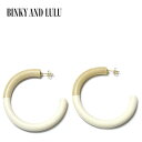 【待望の最新作】≪BINKY AND LULU≫ ビンキーアンドルル ウッド 木 配色 ツートーン ボリューム 大きめ フープピアス Wood Hoop (Rust dip) レディース ギフト ラッピング
