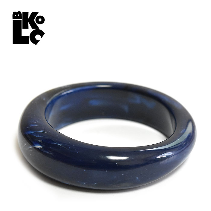 Rakuten - 【待望の最新作】≪BLOCK≫ ブロック ネイビー 紺色 ボリューム 幅広 バングル Bangle (Navy) レディース ギフト ラッピング