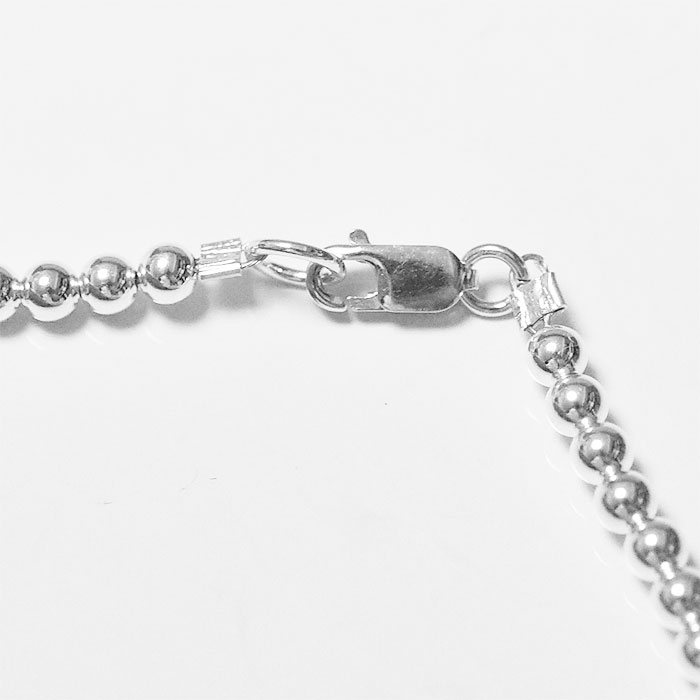 【CLASSY VERY Oggi InRed 雑誌掲載】【再入荷】≪BULBS≫ バルブス ナバホパール 3mm玉 40cm シルバー 小粒 ボールチェーン ネックレス SV925 ROUND (Silver) レディース ギフト