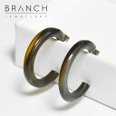 【待望の最新作】≪Branch Jewellery≫ ブランチジュエリー ブラウン 茶色 ホーン 天然角 フープ ピアス Rounded Natural Horn Hoop Earring (Brown) レディース ギフト ラッピング