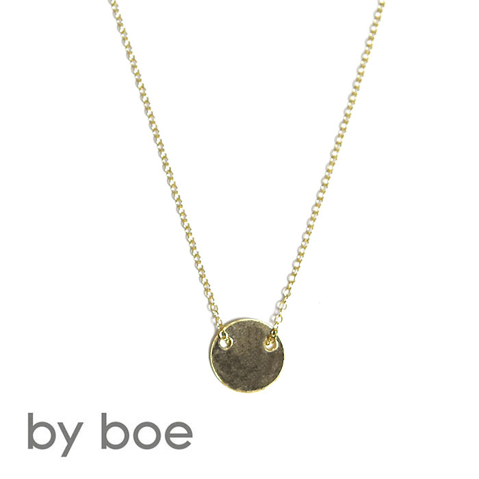 【再入荷】≪by boe≫ バイ・ボーエッチングサークルプレート ゴールドネックレス Delicate Circle Necklace (Gold)【レディース】【楽ギフ_包装】