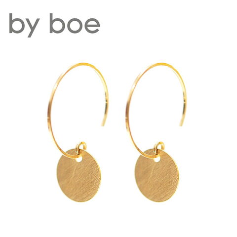 【再入荷】【ピアス全品10%OFF】≪by boe≫ バイ・ボーサークルコイン フックピアス Coin Hoop Earrings (Gold)【レディース】