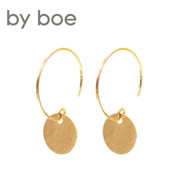 【再入荷】≪by boe≫ バイ・ボーサークルコイン フックピアス Coin Hoop Earrings (Gold)【レディース】