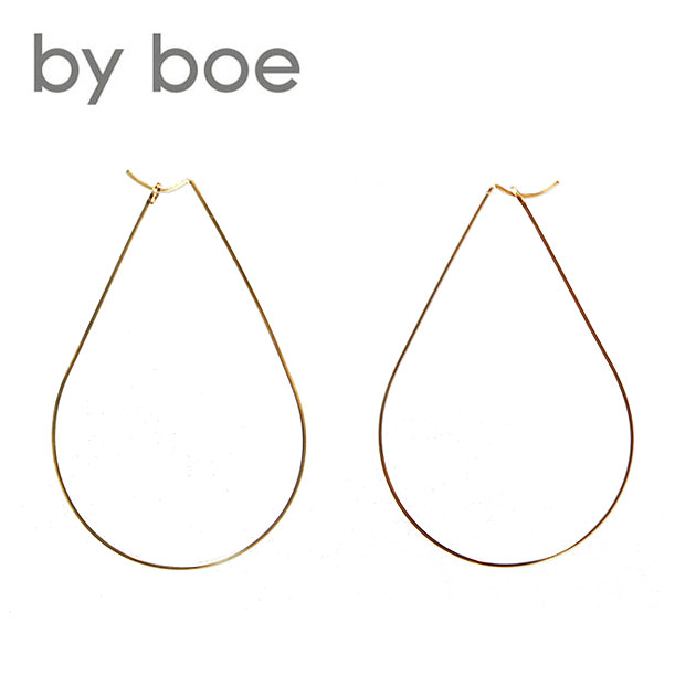 ≪by boe≫ バイ・ボーワイヤー ティアドロップ フープ ピアス Wire Teardrop Hoop Earrings (Gold)【レディース】【楽ギフ_包装】