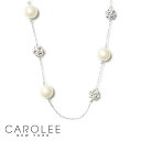 【全品対象500円OFFクーポン配布中】≪CAROLEE≫ キャロリー ホワイト パール 真珠 スワロフスキー ビジュー シルバー ロング ネックレス 2連 2WAY White Pearl Necklace (Silver) レディース ギフト ラッピング