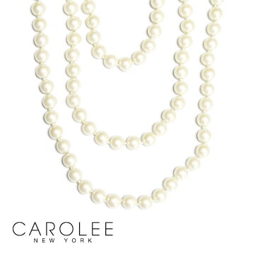 ≪CAROLEE≫ キャロリーホワイト パール 真珠 ロング ネックレス 2連 3連 White Pearl Necklace (Gold)【レディース】【ホワイトデー】【母の日】【プレゼント ギフト】