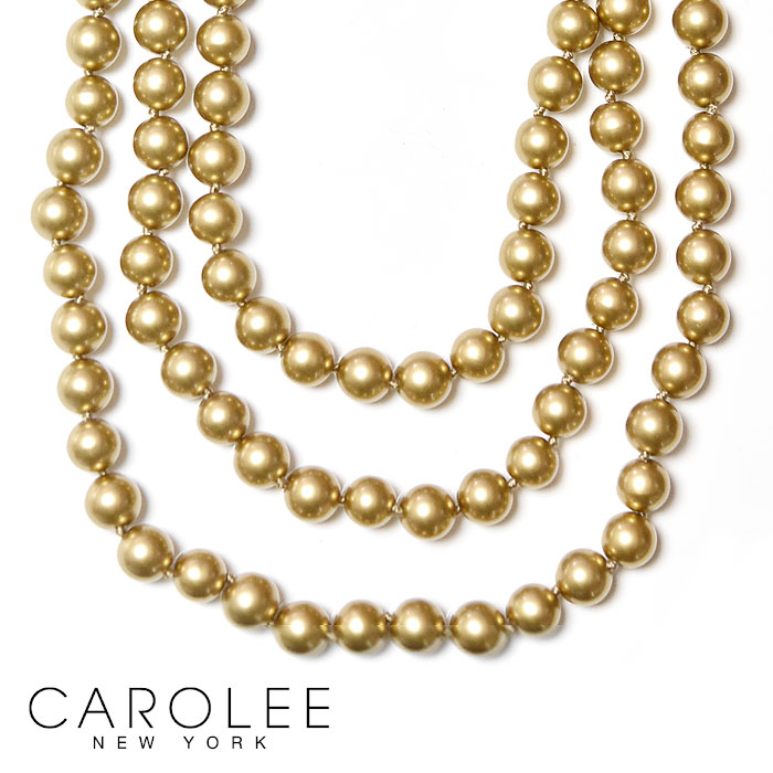 【待望の最新作】≪CAROLEE≫ キャロリー ブロンズ ゴールド パール 真珠 ロング ネックレス 2連 3連 Pearl Necklace (Bronze) レディース ギフト ラッピング