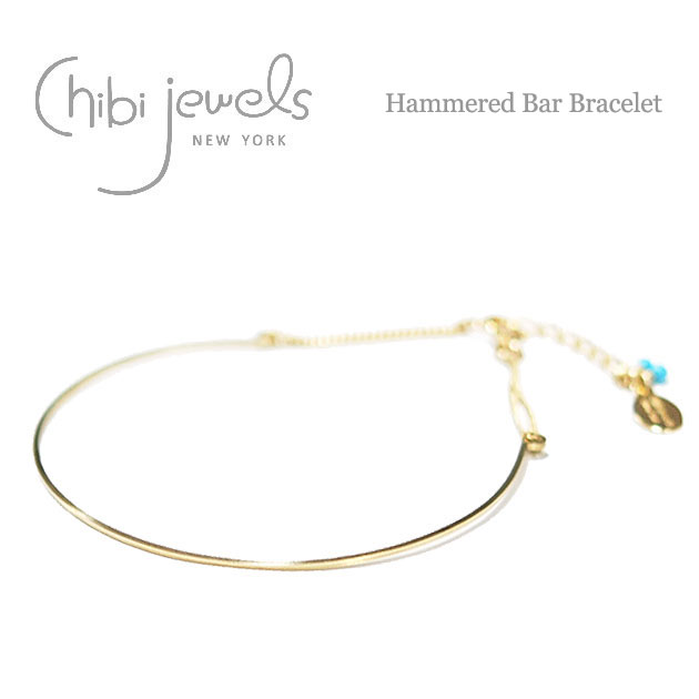 【STORY 雑誌掲載】【再入荷】≪chibi jewels≫ チビジュエルズ全3色 ハンマードバー ブレスレット Hammered Bar Bracelet (Gold/Silver)【レディース】【プレゼント ラッピング】