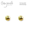 【3点以上で15%OFFクーポンあり】【Rakuten Fashion THE SALE 50%OFF】≪chibi jewels≫ チビジュエルズ 大玉 9ミリ玉 XLサイズ シンプル ボール ゴールド スタッズ ピアス Simple Gold Studs Earrings (Gold) レディース