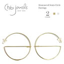 ≪chibi jewels≫ チビジュエルズ全2色 平打ち 半円 ハーフムーン セミサークル ワイヤー フープピアス Hammered Semi-Circle Earrings (Gold/Silver) レディース