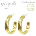 【再入荷】≪chibi jewels≫ チビジュエルズ センター ライン フープ ピアス ゴールド 14金仕上げ Center Lane Earrings (Gold) レディース ギフト ラッピング
