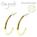 【待望の最新作】≪chibi jewels≫ チビジュエルズクラフト 歪み ゴールド フープピアス 14金仕上げ Distoeted Hoop Earrings (Gold)レディース ギフト ラッピング