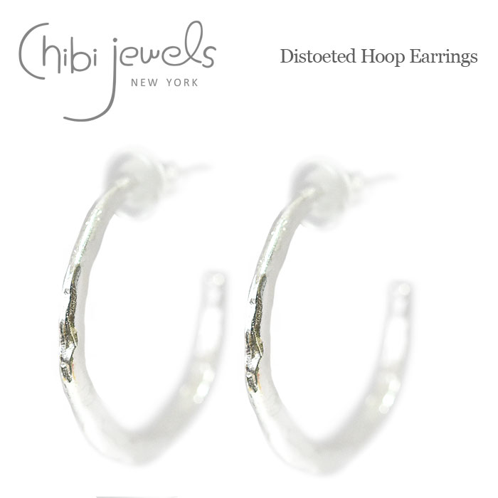 yҖ]̍ŐVzchibi jewels `rWGYNtg c Vo[ t[vsAX Distoeted Hoop Earrings (Silver)fB[X Mtg bsO