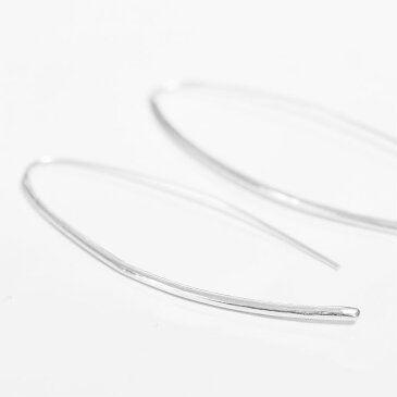 【待望の最新作】【CLASSY 雑誌掲載】≪chibi jewels≫ チビジュエルズロング カーブ シルバー ピアス SV925 Long Stick Curve Earrings (Silver)【レディース】 ワンマイルコーデ