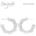 ≪chibi jewels≫ チビジュエルズ ネイティブ ライン デザイン 花 フラワー プレート フープ ピアス シルバー SV925 Native Flower Hoop Earrings (Silver) レディース ギフト ラッピング