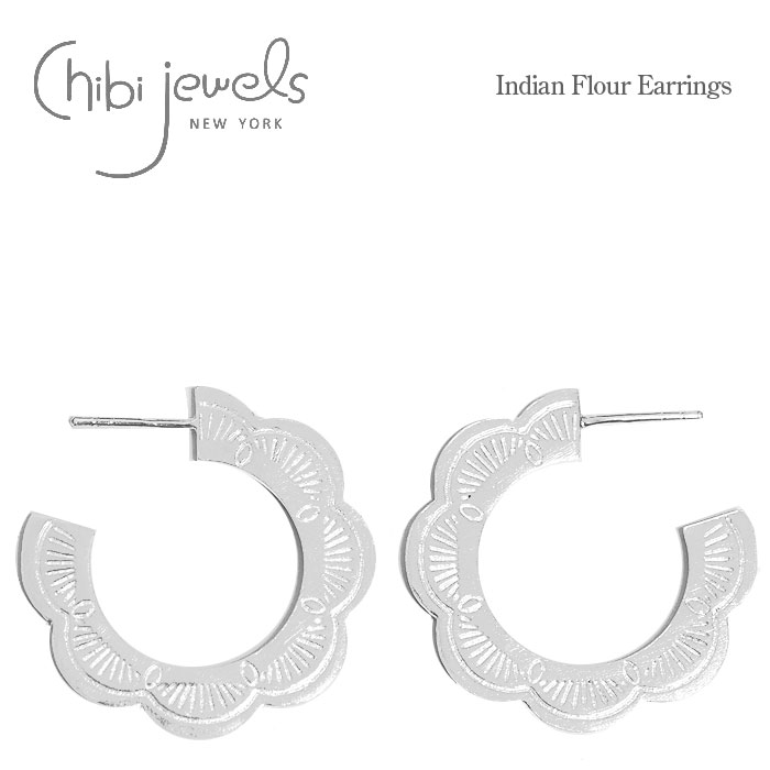 yJ񒅗pzchibi jewels `rWGY lCeBu C fUC  t[ v[g t[v sAX Vo[ SV925 Native Flower Hoop Earrings (Silver) fB[X Mtg bsO