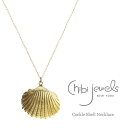 ≪chibi jewels≫ チビジュエルズコックル 貝がらシェルモチーフ ロングネックレス Cockle Shell Necklace (Gold) レディース ギフト ラッピング