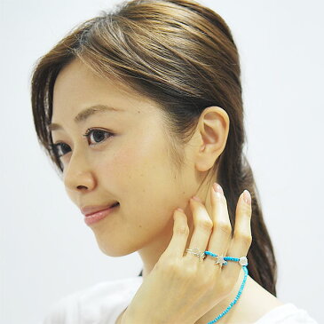 ≪chibi jewels≫ チビジュエルズシルバー 貝がら ひとでモチーフ ターコイズリング Pure Gemstone Ring with Seashell Bead (Silver)【レディース】【楽ギフ_包装】