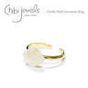 【再入荷】【3点以上で15%OFFクーポンあり】【Rakuten Fashion THE SALE 50%OFF】≪chibi jewels≫ チビジュエルズ天然石ムーンストーン 貝がらモチーフ C型リング フォークリング オープンリング Cockle Shell Gemstone Ring (Gold) レディース ギフト