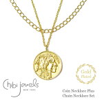 【再入荷】≪chibi jewels≫ チビジュエルズ 選べる 6WAY レイヤード ネックレス 2本セット チェーン 重ねづけ ネイティブ ローズ ライオン コインネックレス ゴールド 14金仕上げ (Gold) レディース