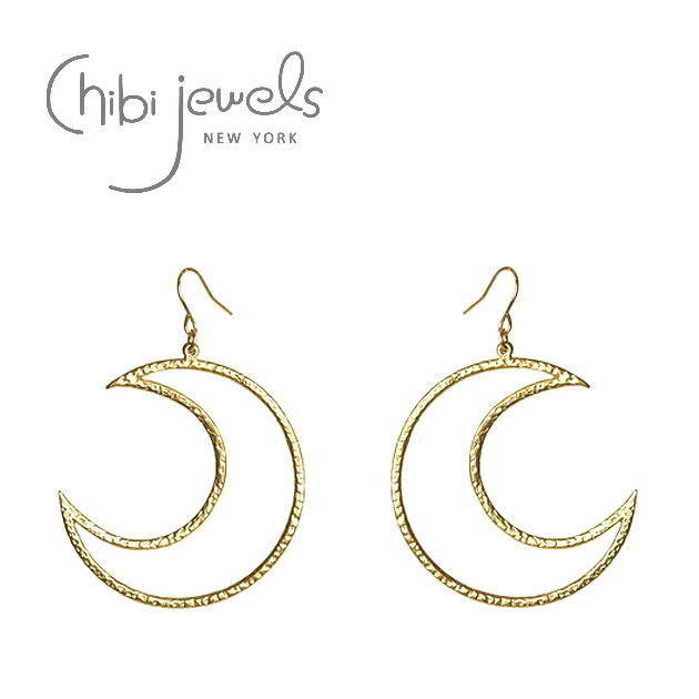 【再入荷】≪chibi jewels≫ チビジュエルズ 月 ムーン モチーフ ピアス Large Crescent Moon Earrings (Gold) レディース ギフト ラッピング