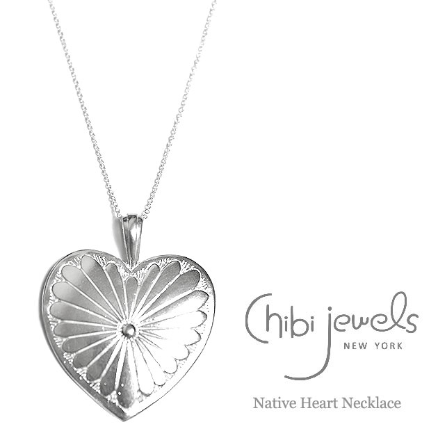 ≪chibi jewels≫ チビジュエルズ ネイティブ ハート モチーフ ロング ネックレス シルバー SV925 Big Heart Necklaces (Silver)